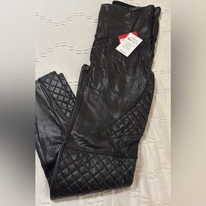 Spanx moto leather leggings, large